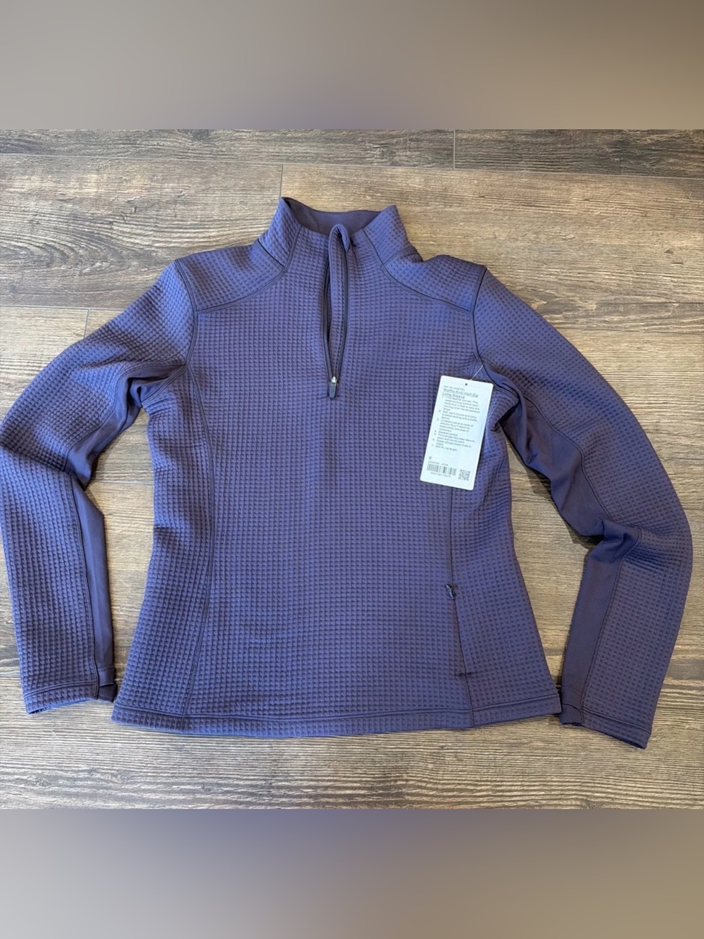 NWT Lululemon Waffle-Knit Half Zip Long-Sleeve Running Shirt Atmos Purple Size 6